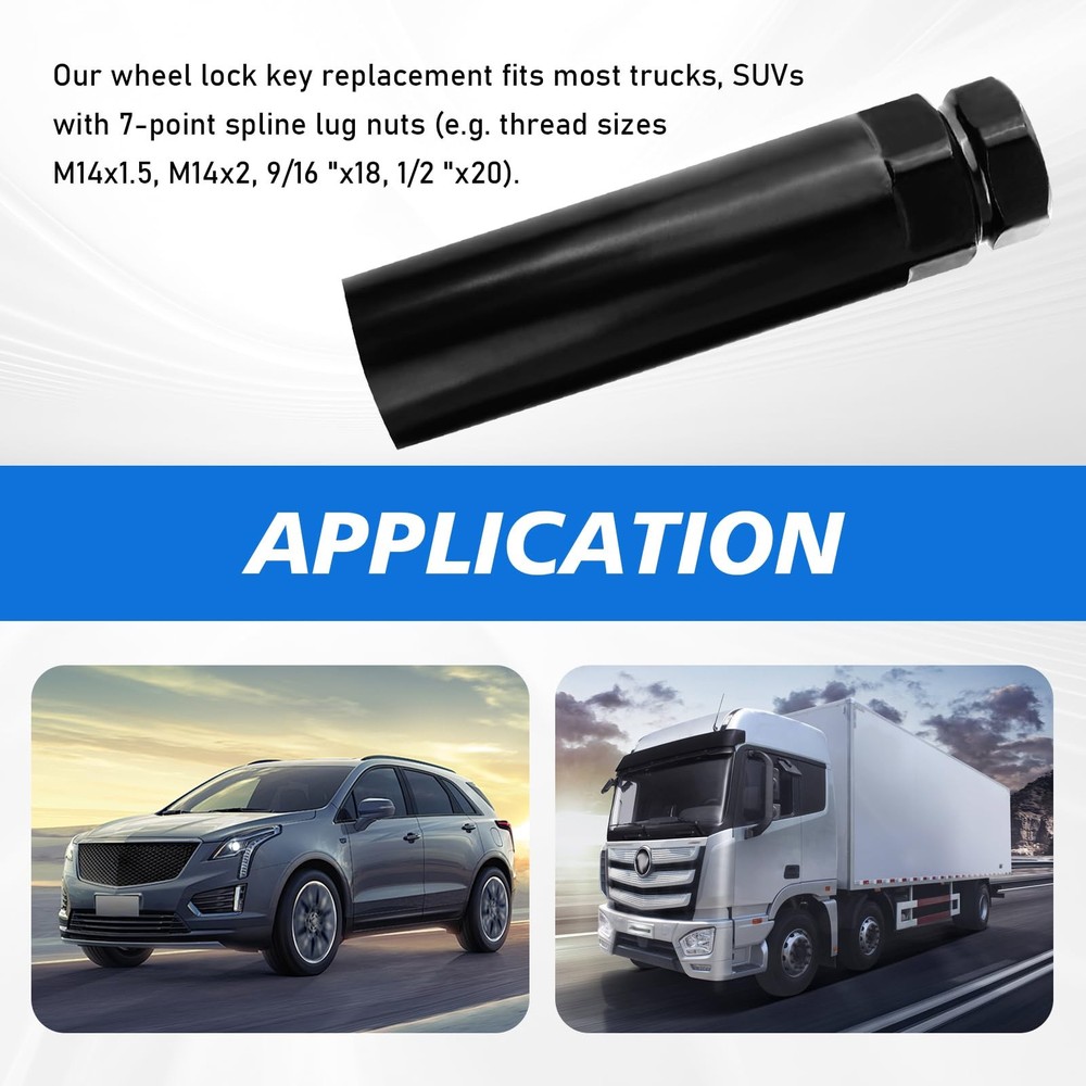 7 Spline Lug Nut Socket, Wheel Key, Locking Removal 7