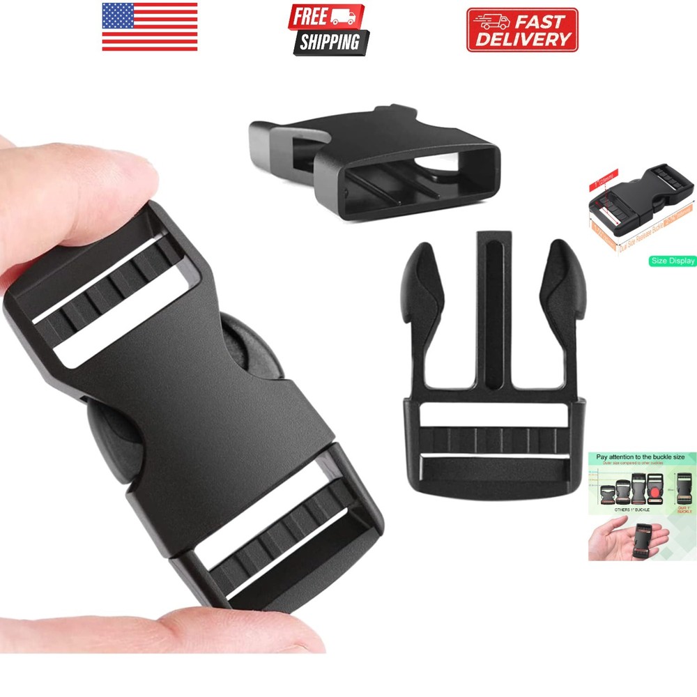 6 Pack 1" Buckle Quick Side Release Buckles Dual Adjustable No Sewing Clips P...
