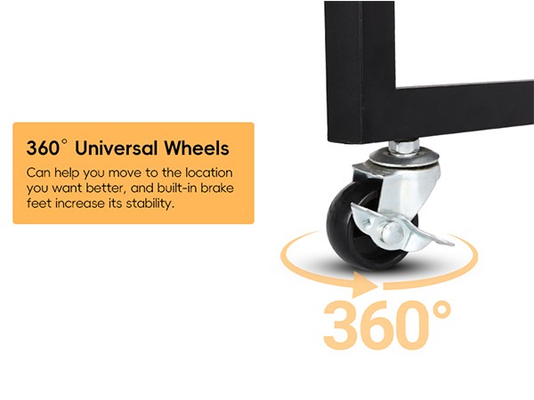 Heavy Duty Mini Fridge Table with Wheels Compact Beverage Refrigerator Stand