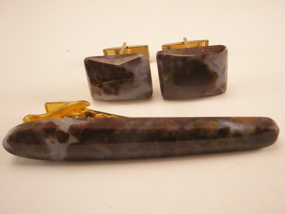 Jasper Vintage Cuff Links & Tie Bar Clip set