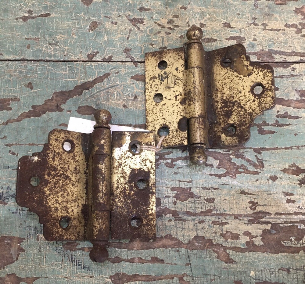 Antique 3 Inch Brass Plated Hinges