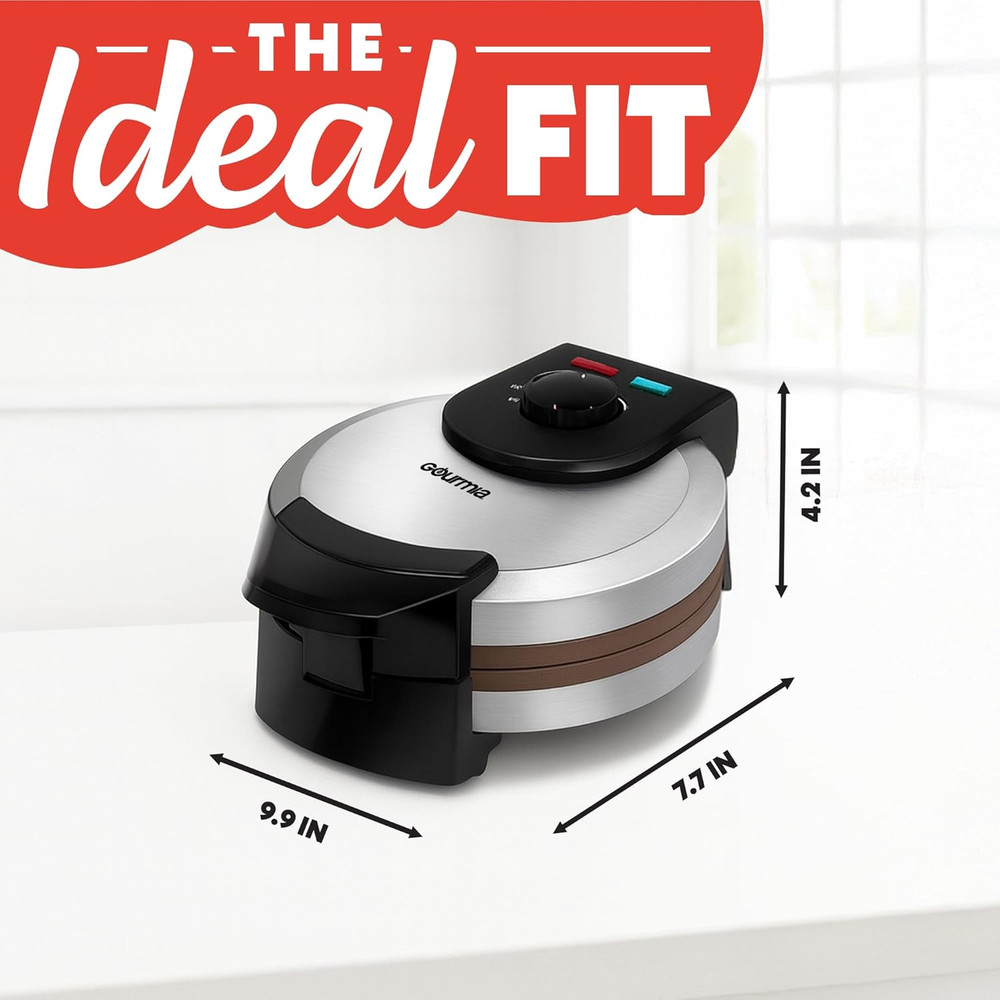 Belgian Waffle Maker – Compact Design with Upright Storage, Adjustable Browning,
