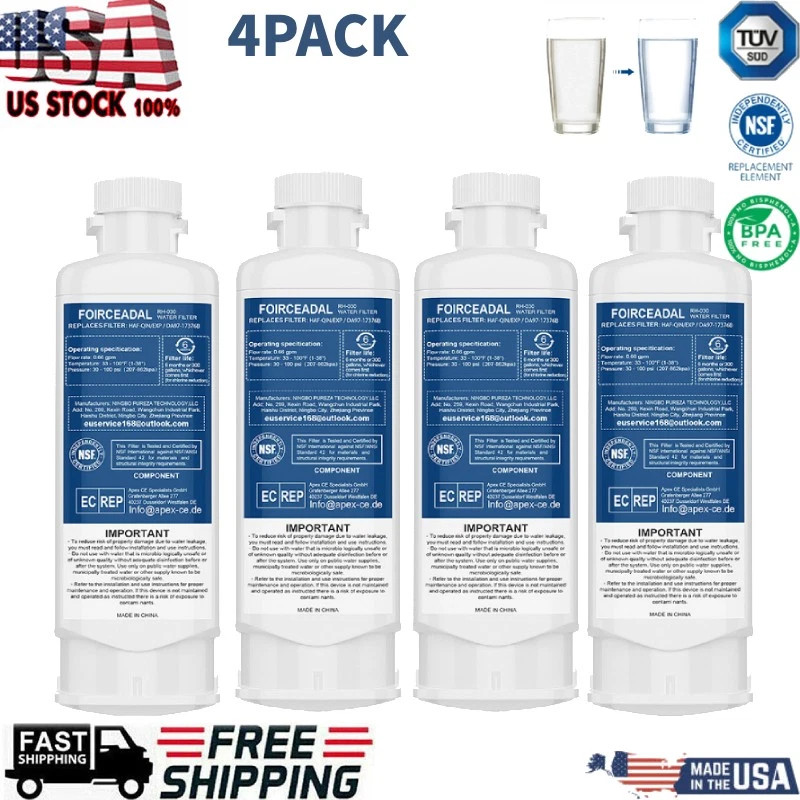 4* For Samsung DA97-17376B DA97-08006C HAF-QIN/EXP REFRIGERATOR Water Filter ICE