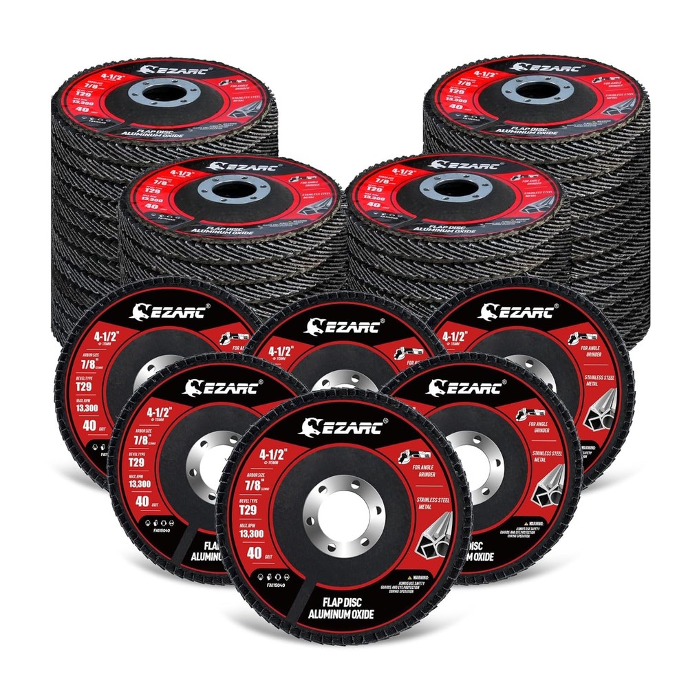 EZARC Flap Discs 4-1/2 Inch for Angle Grinder, 50 Pack Sanding Disc,...