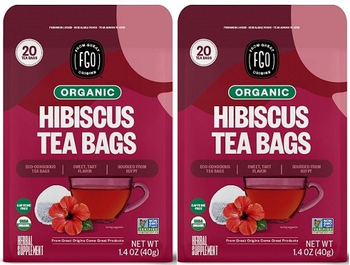 FGO Organic Hibiscus Tea Bags 2 Pack