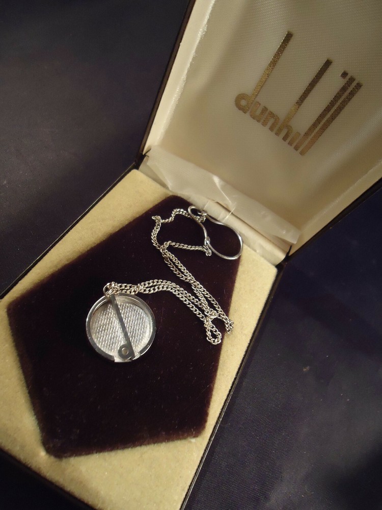Dunhill Silver Tie Tack - Vintage - Solid .925 Silver - Original Case