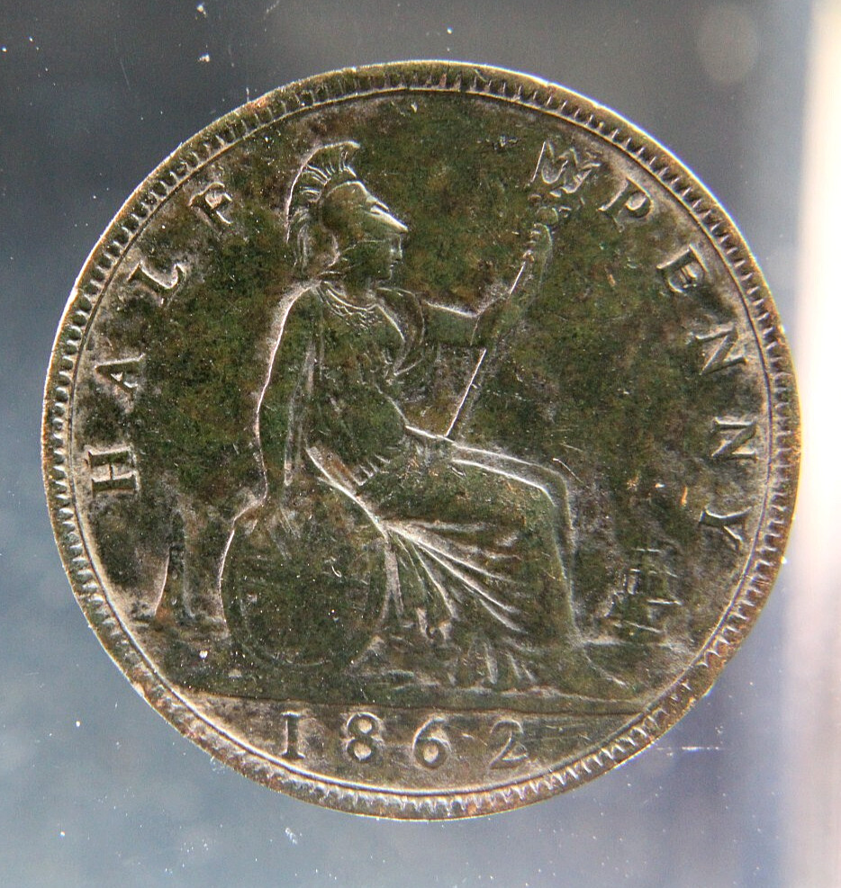 Great Britain, Half Penny, 1862 bronze coin