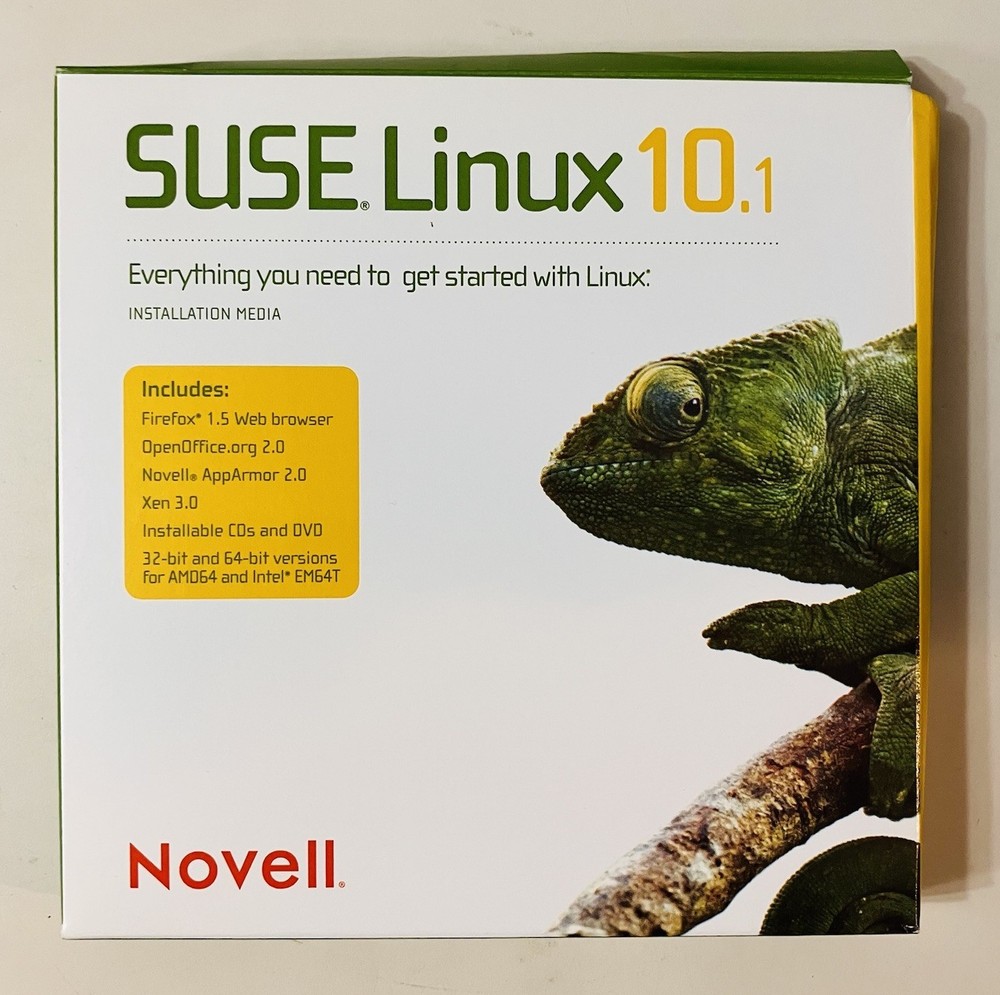 SUSE Linux 10.1 Strong Encryption Box Set 7-Disc CD/DVD + Manual Novell Complete
