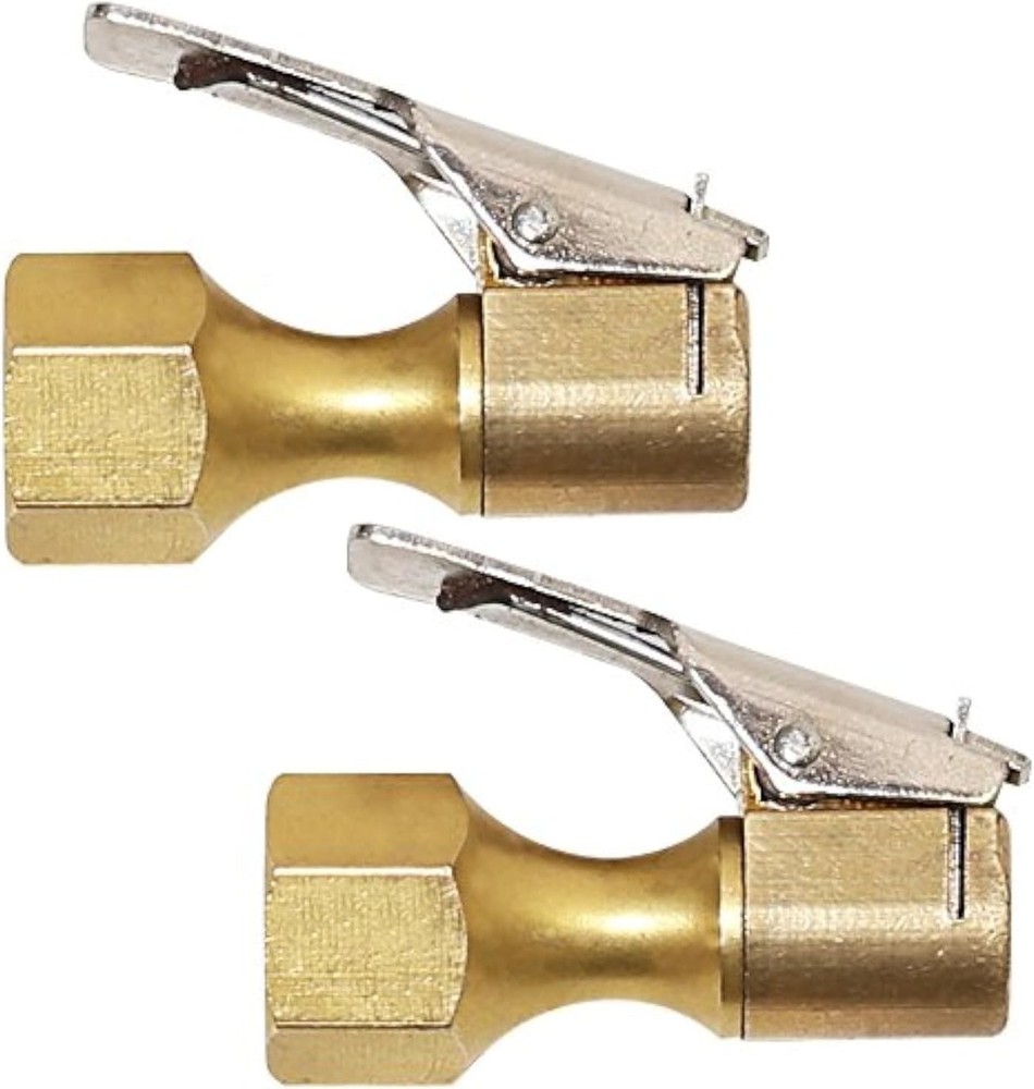 2 Pack Brass Open Flow Lock-On Tire Air Chuck for Inflator