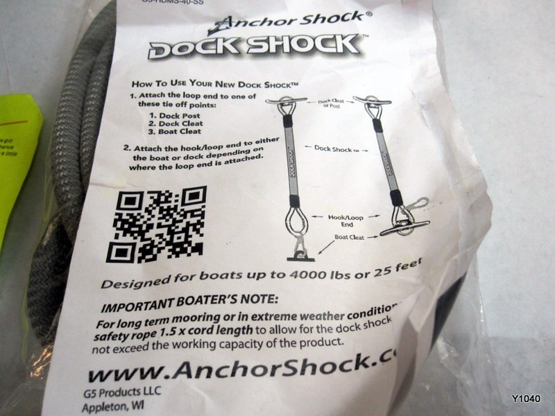 Bungee Mooring Rope 40" Dock Shock Absorber, 2 Pack silver