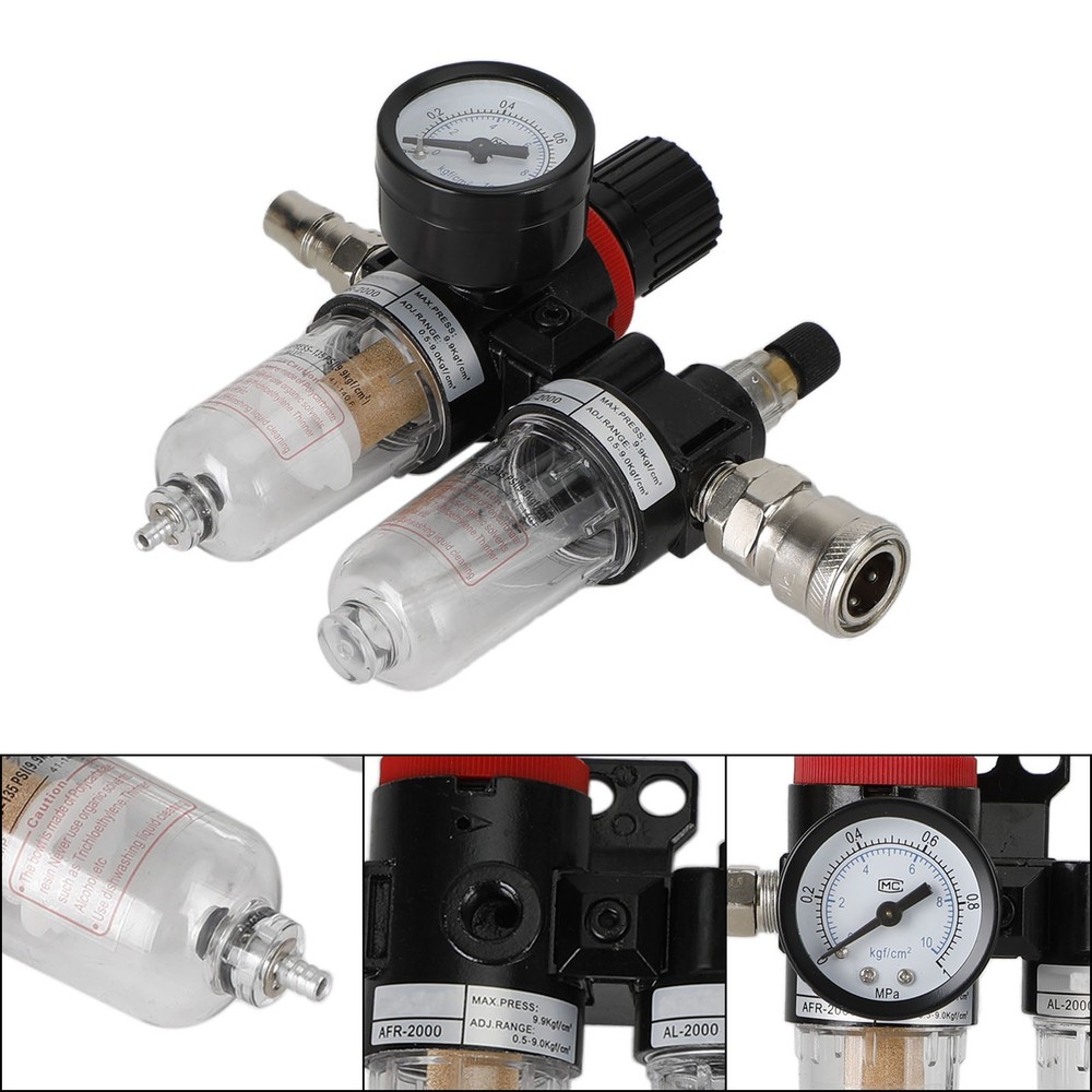 Air Source Treatment Filter Regulator 1/4" NPT w/ Gauge Fits Air Compressor