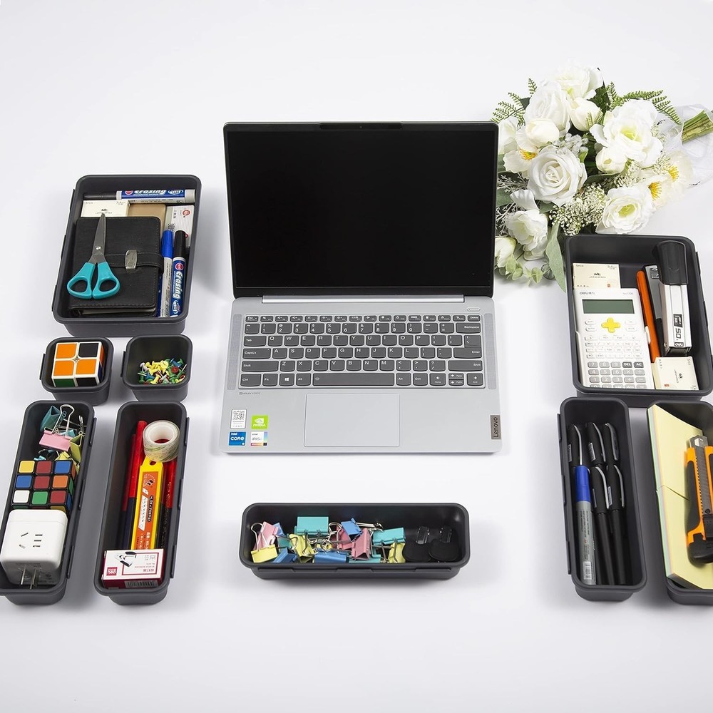 15 PCS Interlocking Desk Drawer Organizer Separator for Office,Bathroom,Kitch...