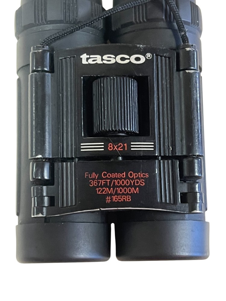 Tasco Binoculars 65RB Black Compact Folding Binoculars 8x21 Fully Coated Optics