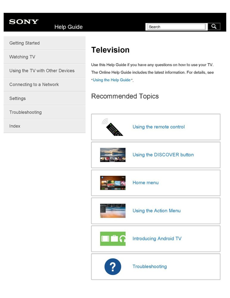Sony XBR-75X850C Owners Manual