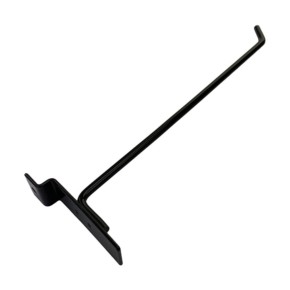10" Slatwall Hook Panel Display Hooks, 1/4" Thickness Metal, Black - PACK 12
