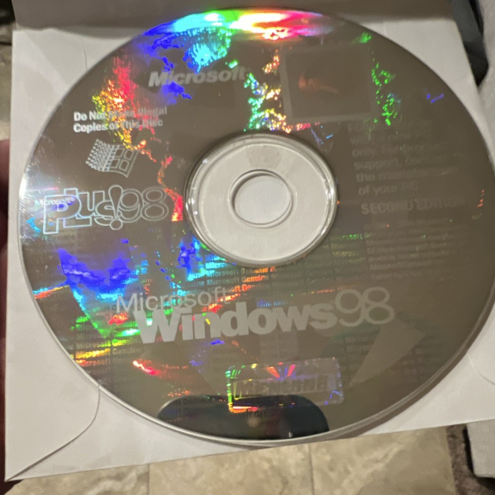 Microsoft Windows 98 Second Edition CD PLUS98 OS and Win98 Starts Here