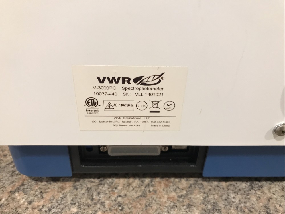 VWR V-3000PC SPECTROPHOTOMETER