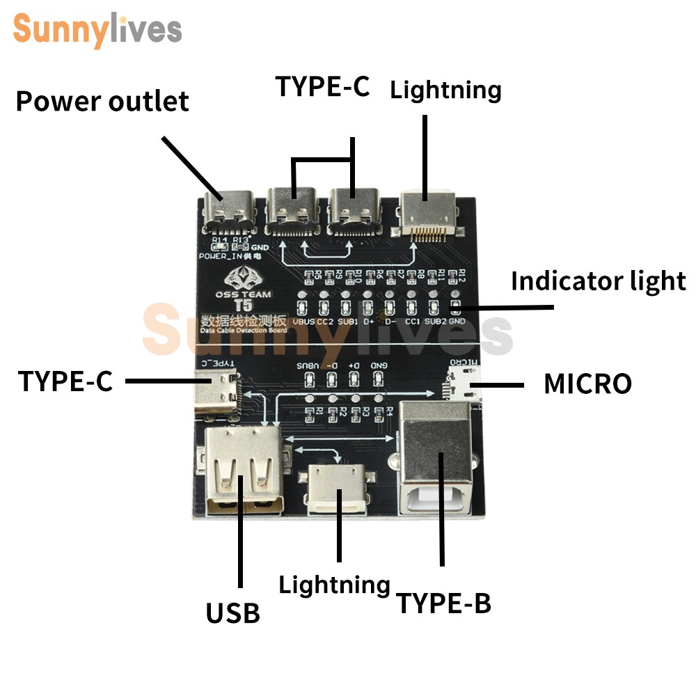 T5 Multifunctional Interface Cable Detection Module Data Cable abnormal testing