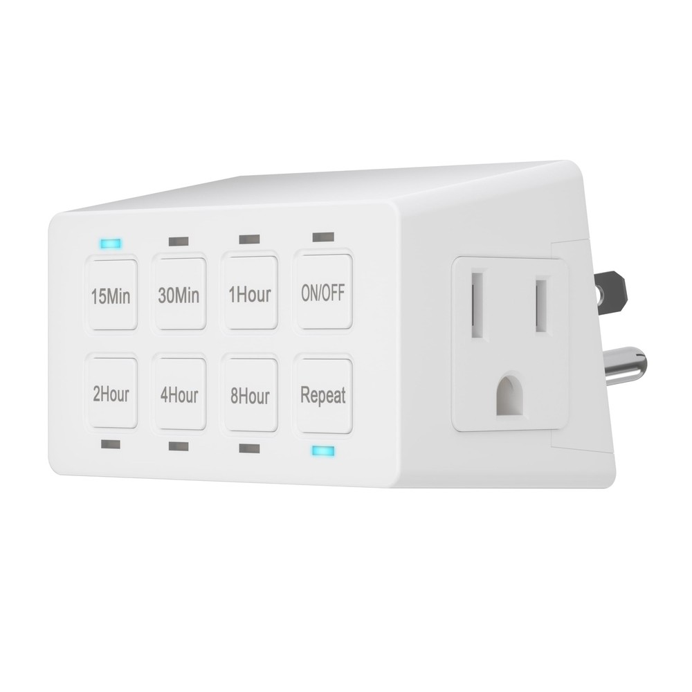 TG 8-Hour Indoor Countdown Plug-in Timer, Timer for Electrical 1 PACK, White