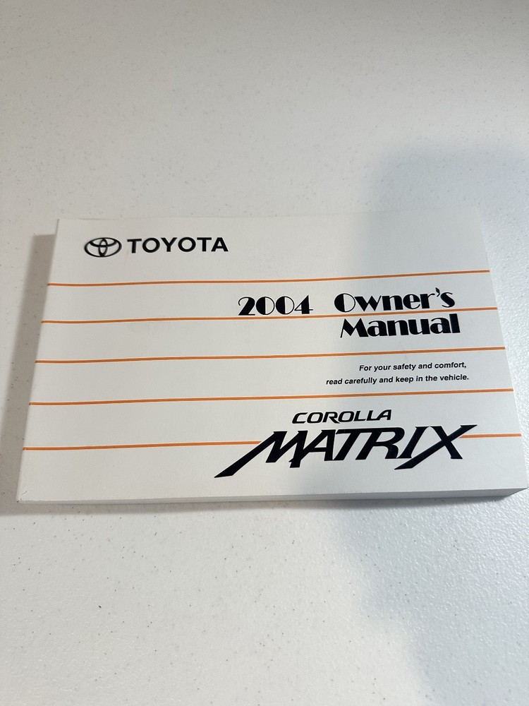 Corolla Matrix Owner's Manual Toyota 2004