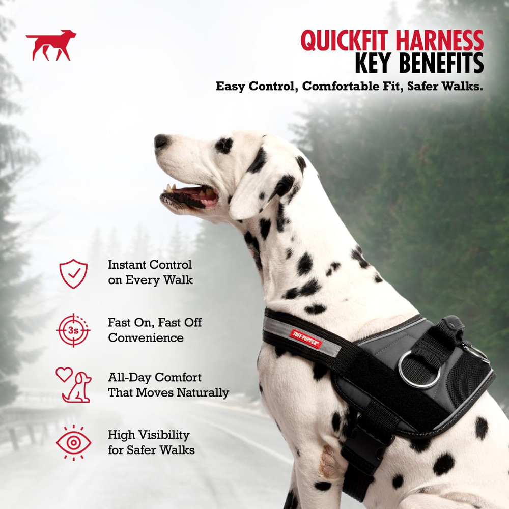 Fast Fit Harness for Medium Dogs | No Pull No Choke, Escape-Proof | Rugged Padde