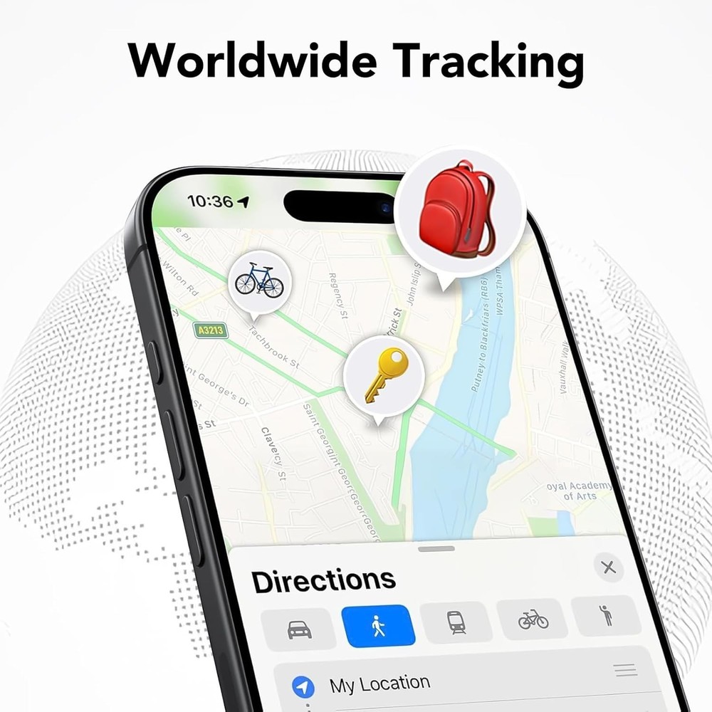 4 Pack - Air Tracker Tags, Bluetooth Tracker Works with Apple Find My APP (iOS)