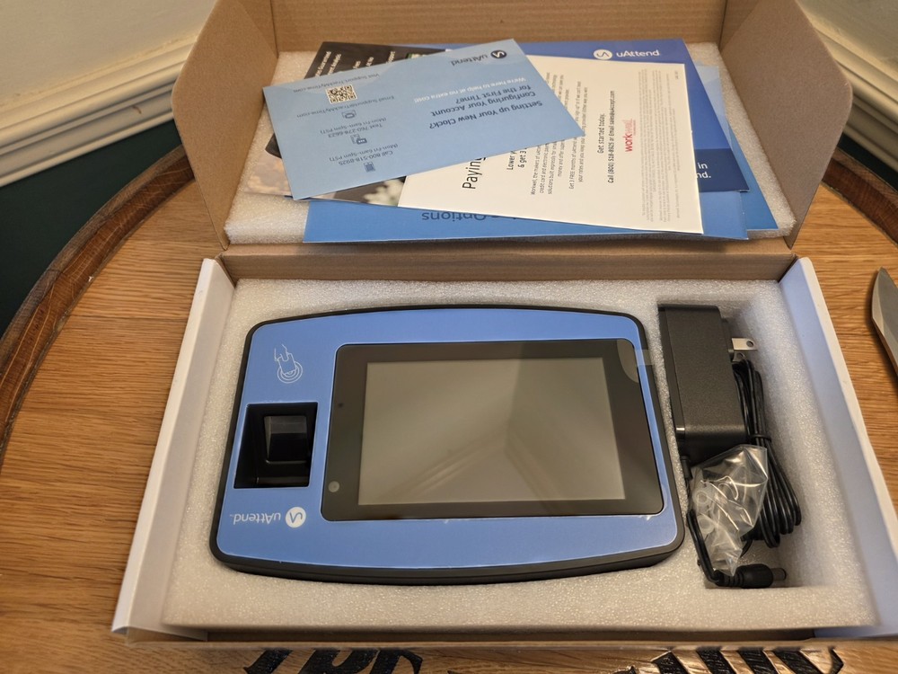 uAttend Biometric Fingerprint Touch Tablet Time Clock System Blue Black NX2500