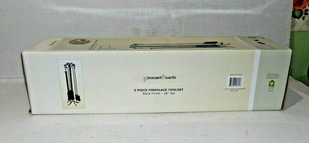 5 pc Pleasant Hearth Black Finish Fireplace Tool set #15743. NIB