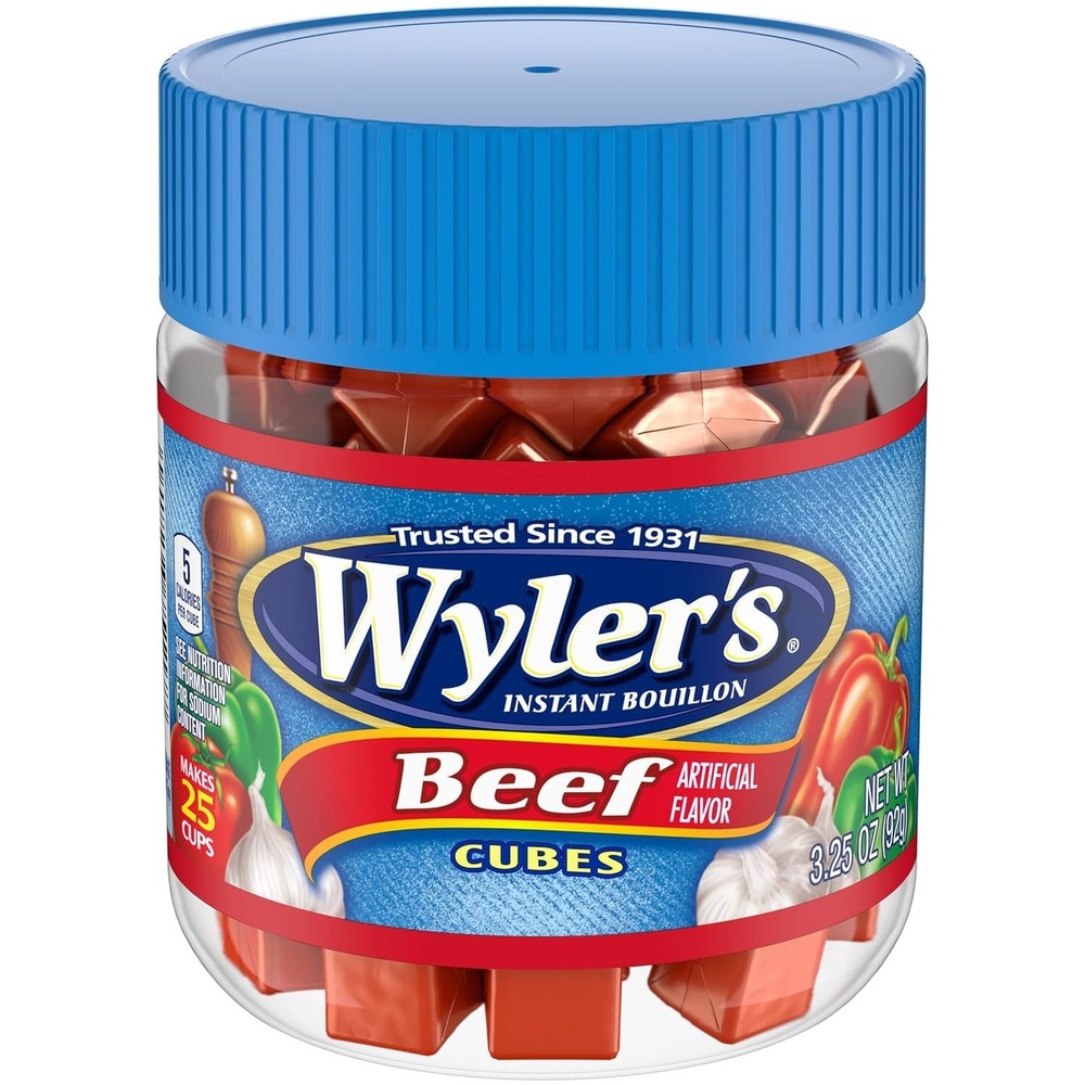 Instant Bouillon Beef Flavored Cubes (3.25 Oz Jar)