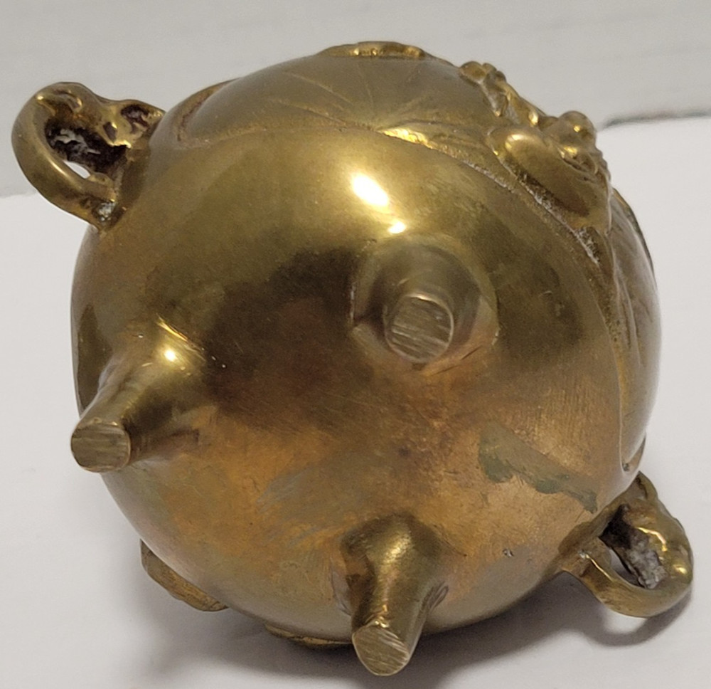 Incense burner, brass, Foo Dog Lid Pre-owned