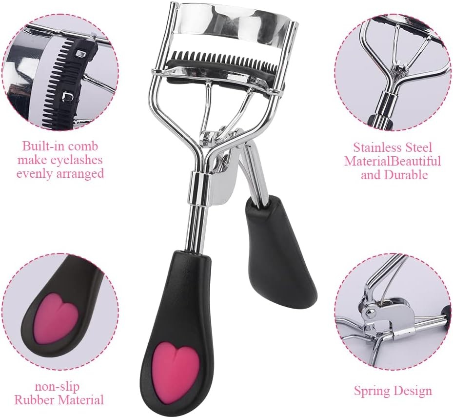 3Pcs Eyelash Curler with Built in Comb, False Eyelashes Accessory