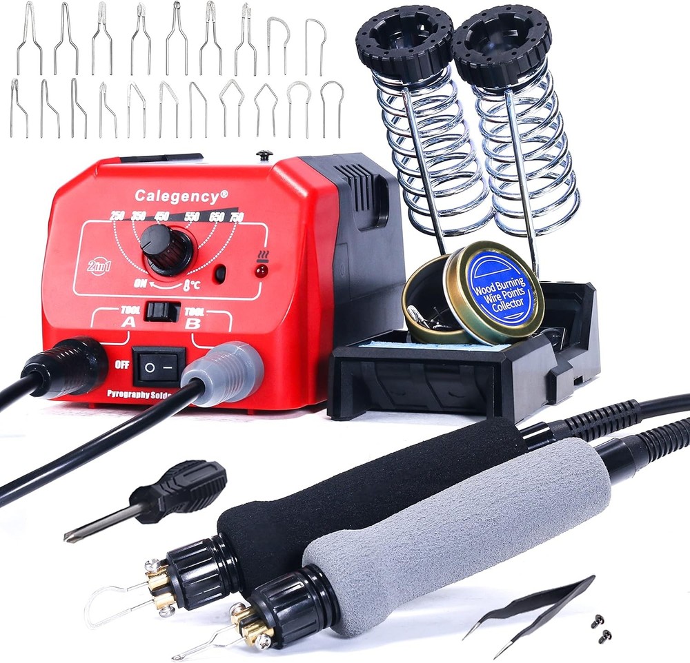 Dual Pen Professional Wood Burning Tool Kit for Pyrography Projects
