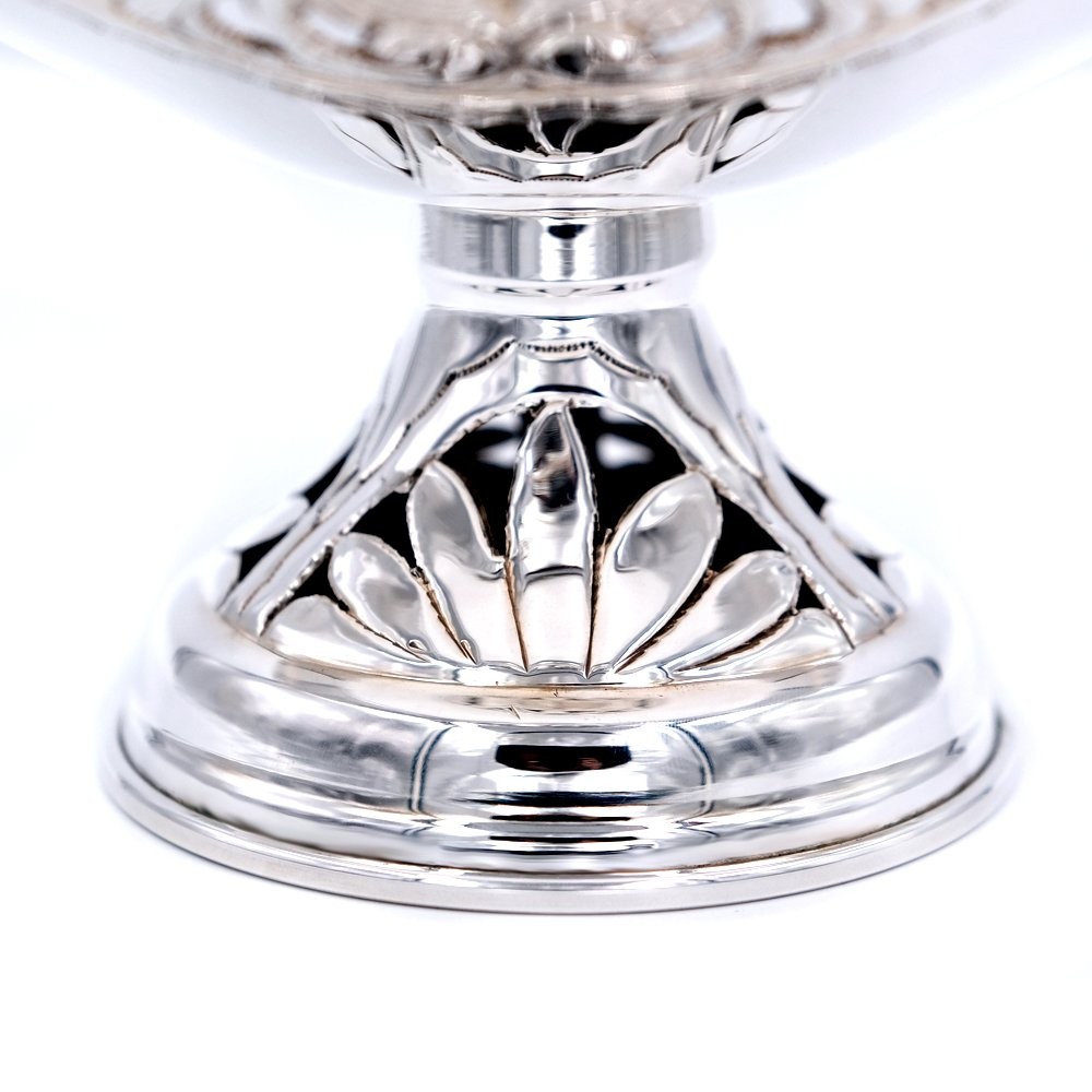 Italian Solid Silver Chiseled and Perforated Bowl