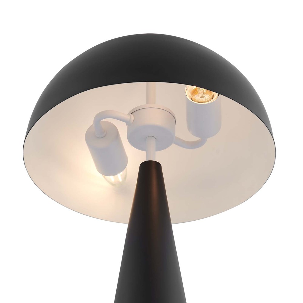 Modway Selena Two-Light Metal Table Lamp in Black