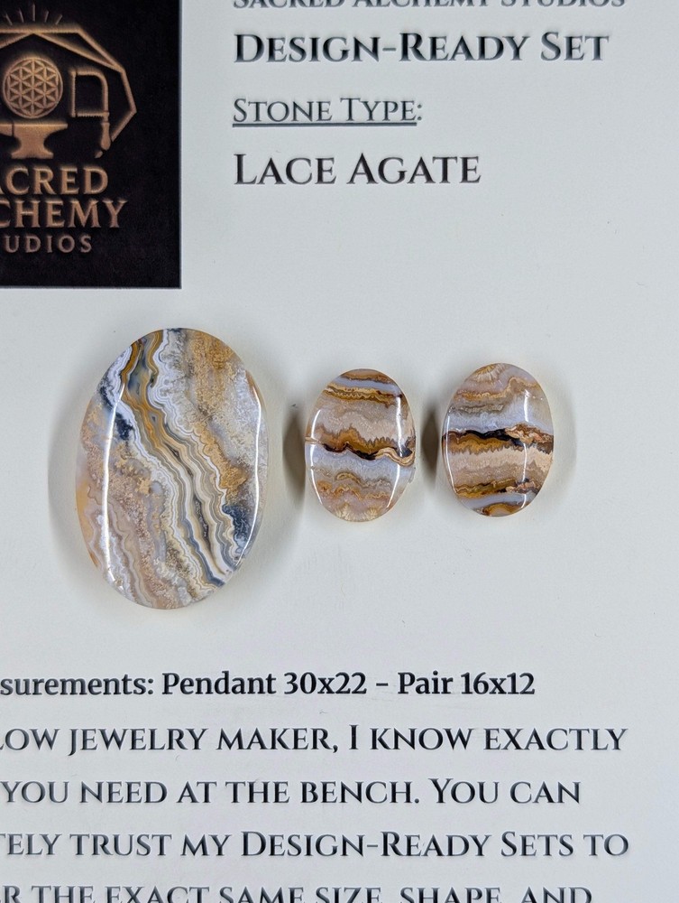 Oval Shape - Lace Agate - Design-Ready Set
