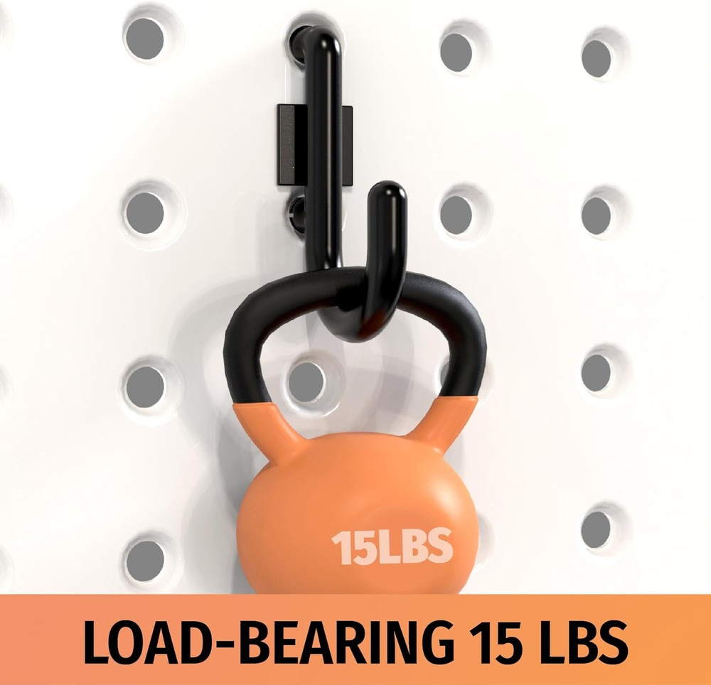 Pegboard Plastic Hooks, Designed for 1/4" Metal Pegboard Panel, Black, 100PC