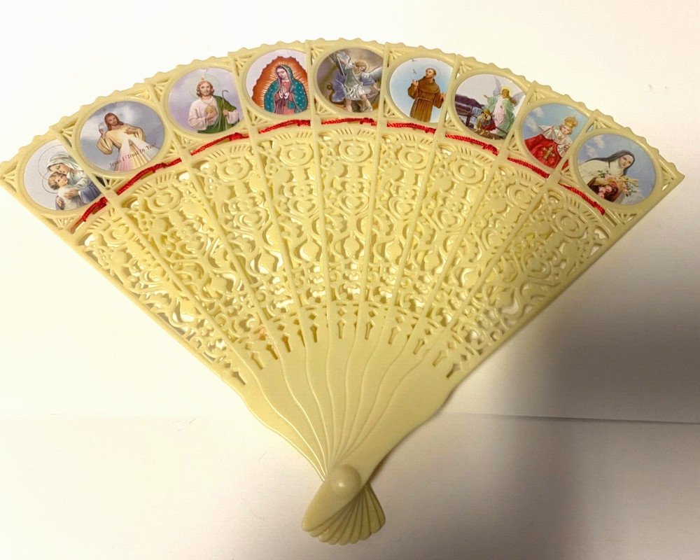 Saints Celluloid Panel Small Fan, New #AB-042