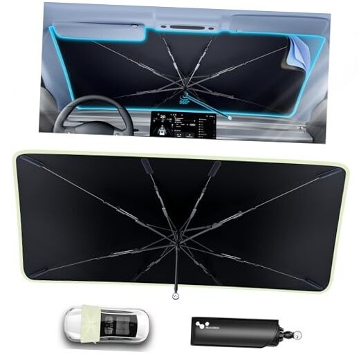 ???? ???????? Car Windshield Sun Shade Umbrella Medium(57"L ×32“W)