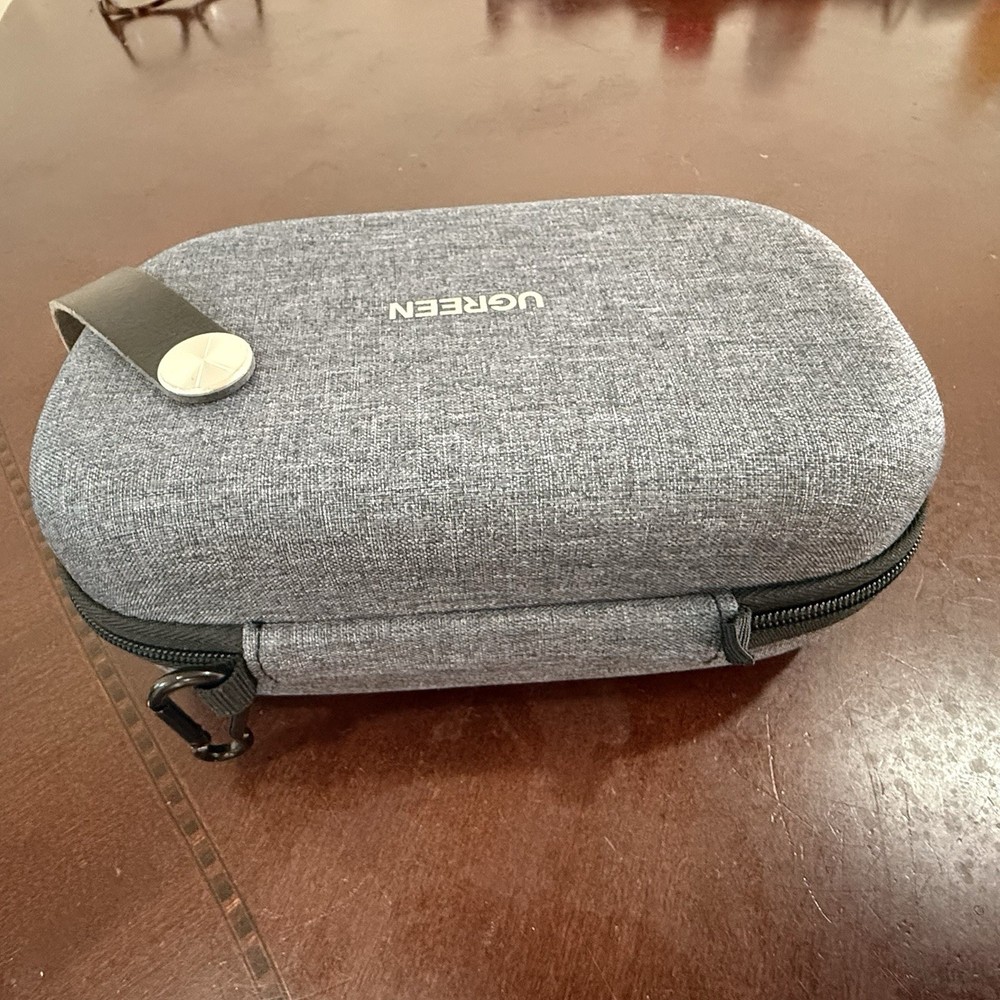 Ugreen Double Sided Hard Shell Travel Tech Organizer Double Zipper Handle Gray