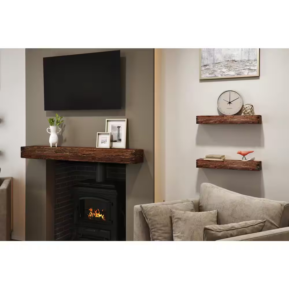 24 In. Distressed Floating Shelves (2-Piece)