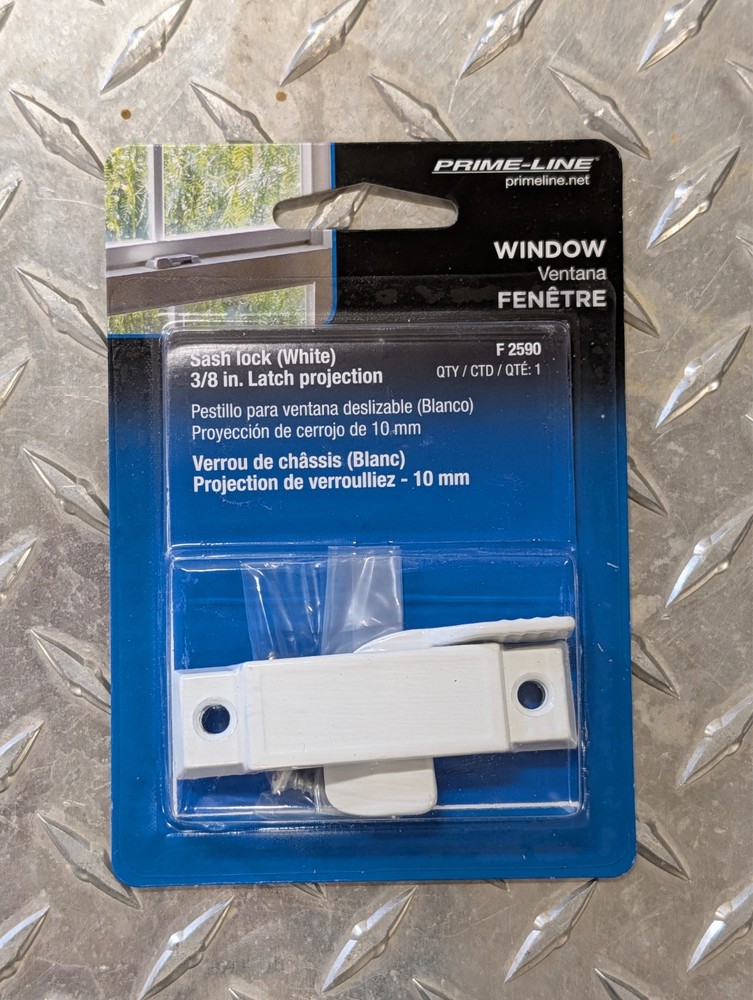 F2590 Window Sash Lock (White) 3/8" Latch Projection (6-Pack)