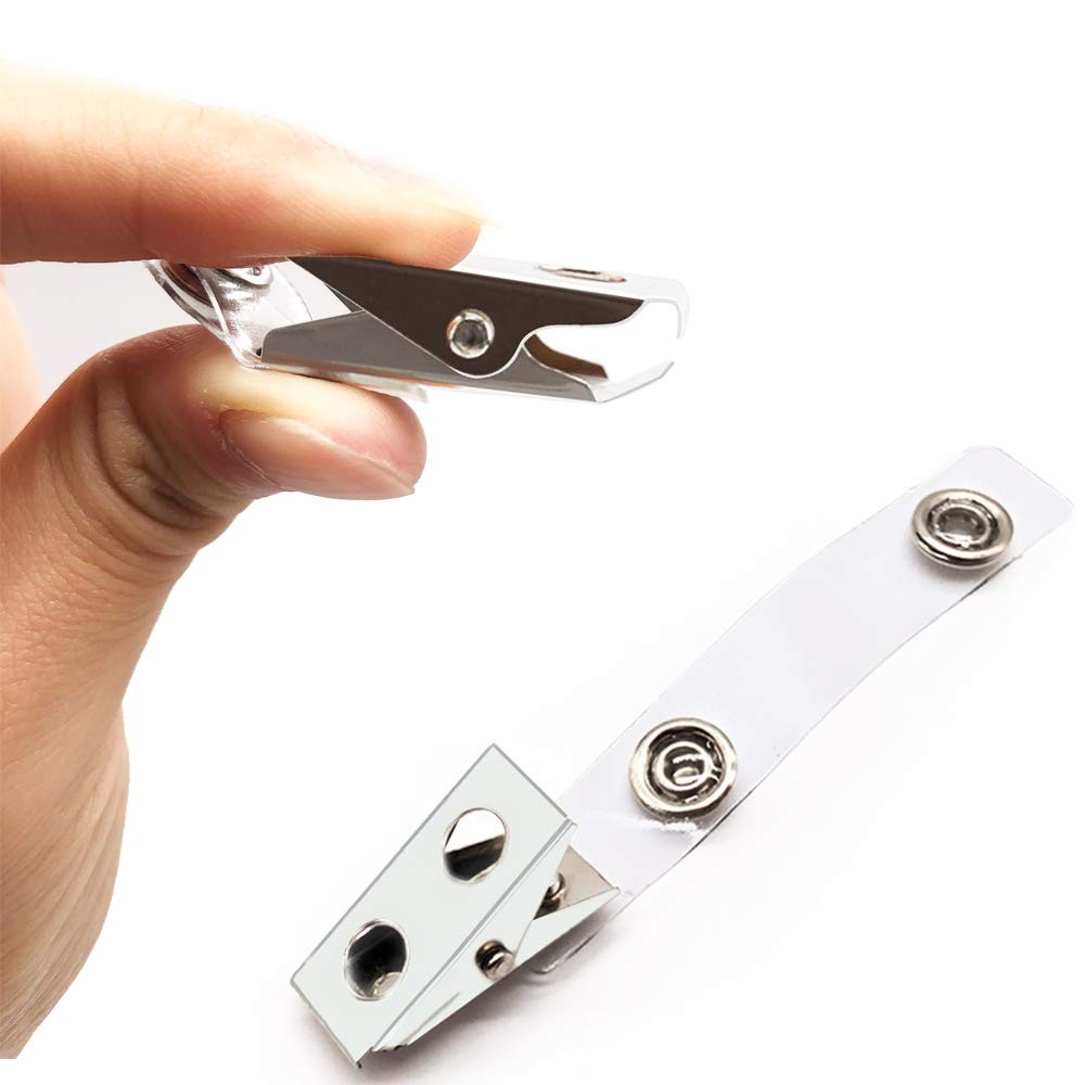 50 Pcs Badge Holders - Clear Plastic Horizontal Name Tag with