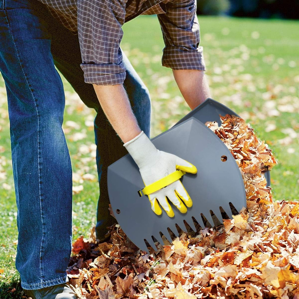 Leaf Scoops Hand Rake, Lightweight Leaf Grabber,Grey Leaf Collector, Leaf Picker