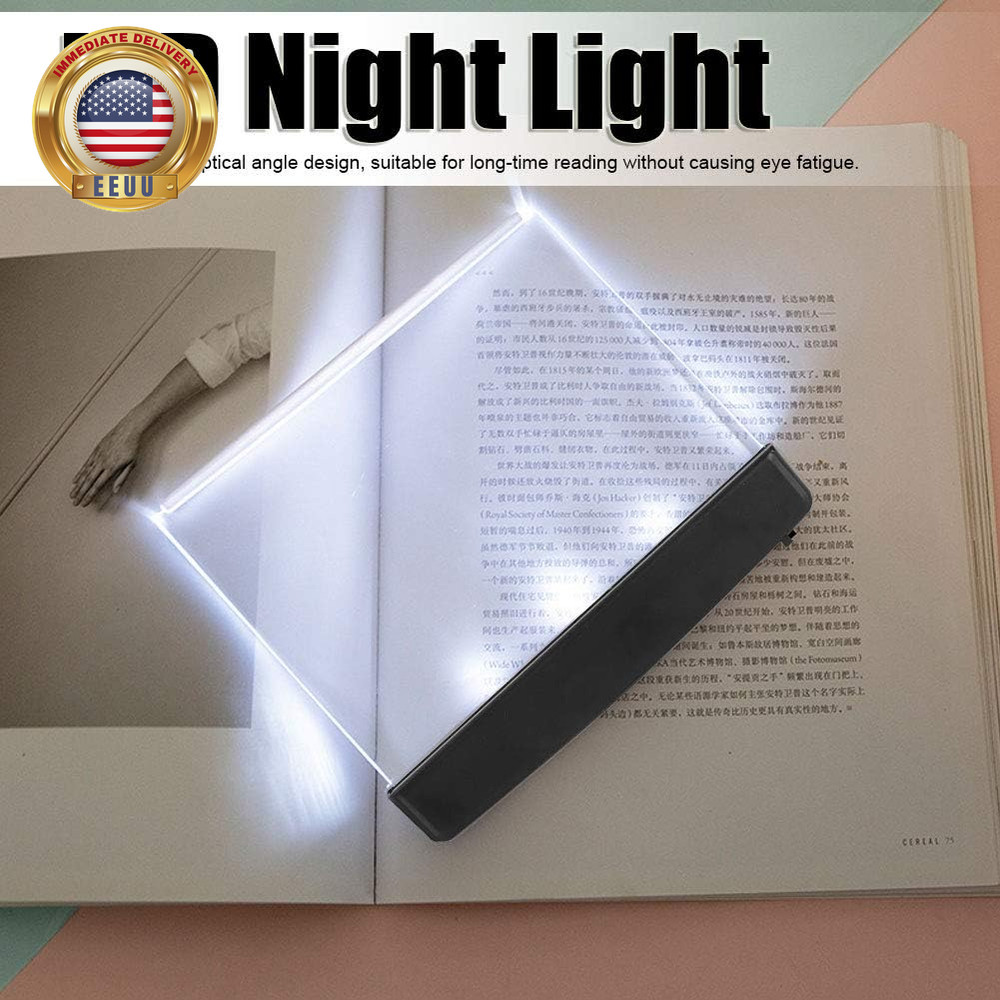Flat Book Lights for Reading, LED Book Reading Light Flat Plate Book Light Book