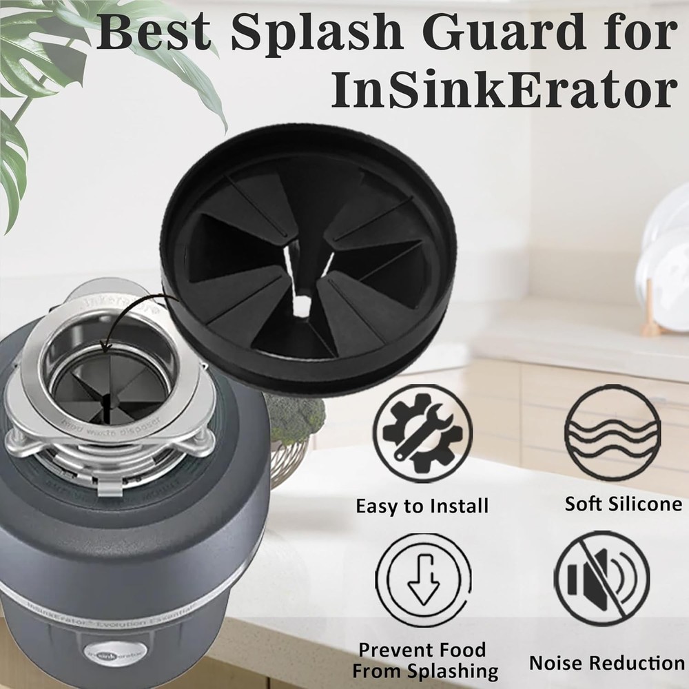 Garbage Disposal Splash Guards, 2-Pack Upgraded for InSinkErator Black 2 Pack