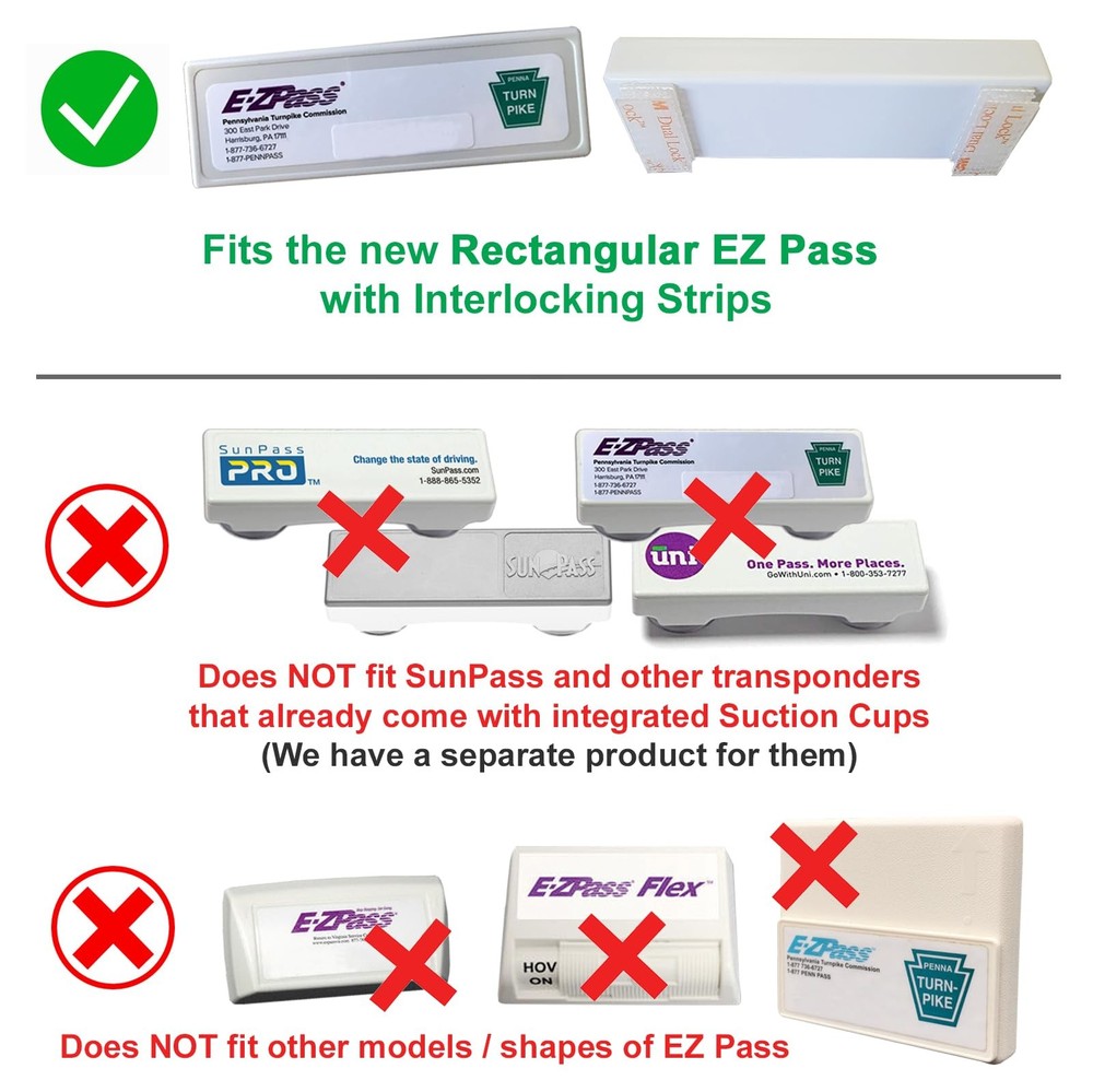 Silicone Skin for Rectangular EZ Pass with Black Interlocking Strips
