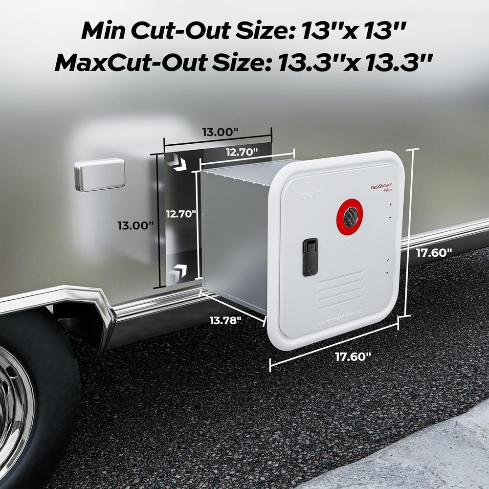 FOGATTI InstaShower 9 Pro RV Tankless Water Heater, 66,000 BTU (Highest Output)