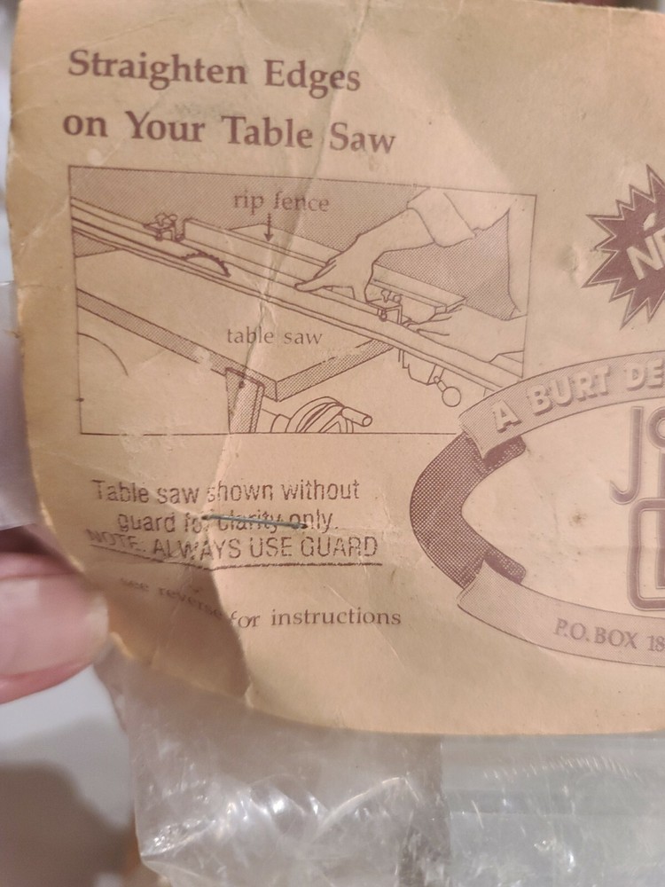 ** Joint'R Clamp System for table saw by Burt Development NEW