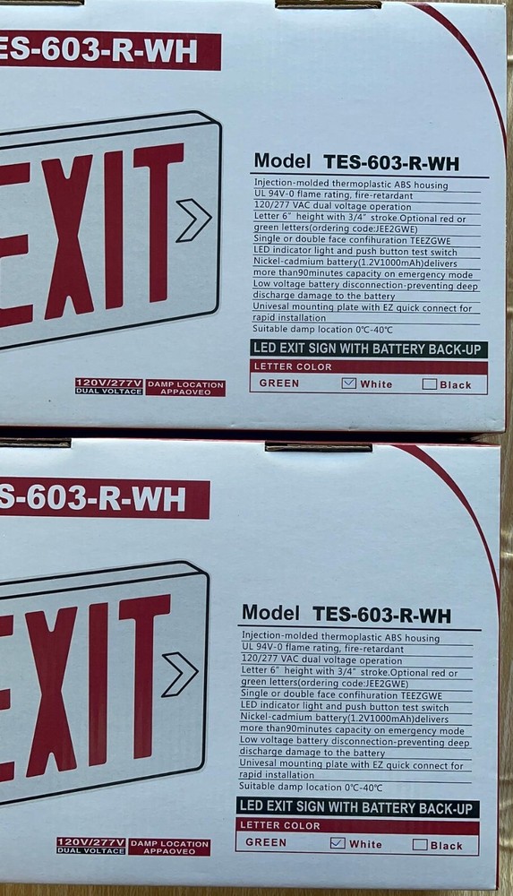 2-Pack Red Exit Sign light SINGLE OR DOUBLE FACE UL Certified