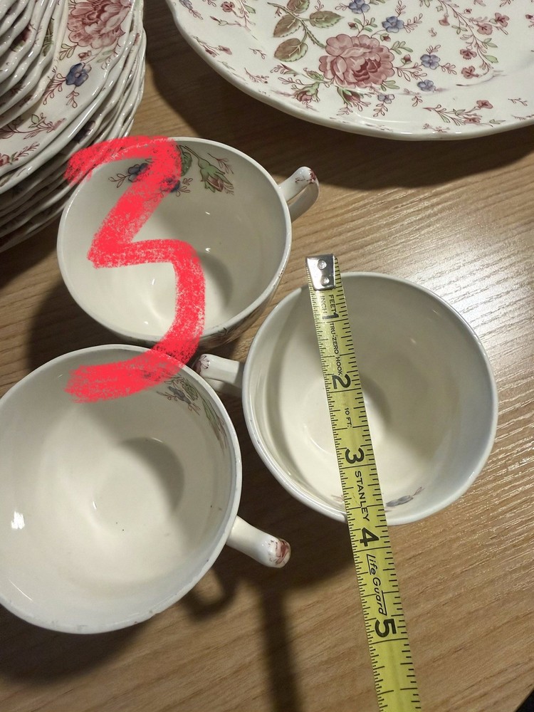 Ceramic Floral Multicolor Dinner Set Plates Bowls Cups 72 pieces